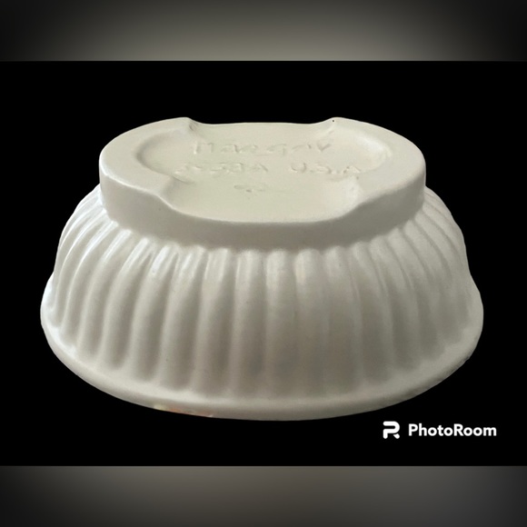 Vintage HAEGER Pottery Cream Ribbed Oval Footed Bowl Planter U.S.A. 3938A MINT - Picture 2 of 4